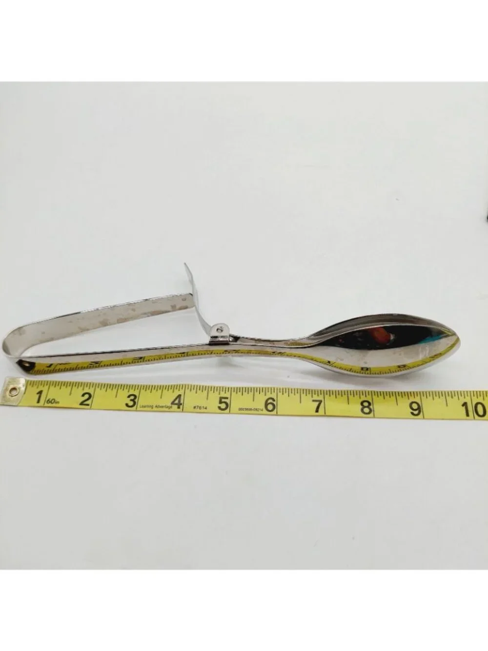 Pampered Chef Large Serving Tongs Double Spoon Stainless Retired 9.5  inch